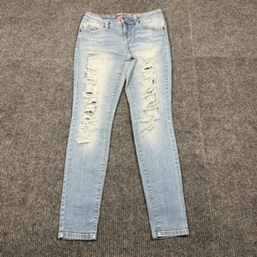 YMI WannaBetabutt Distressed Skinny Jeans Light Wash P485556 Size 7